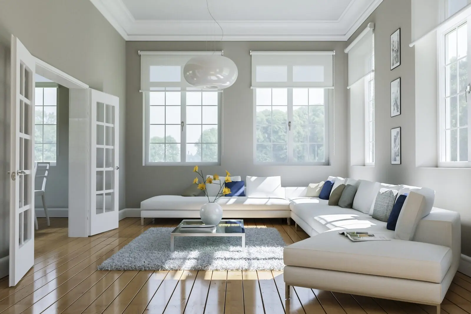 Modernisiertes Altbau-Wohnzimmer